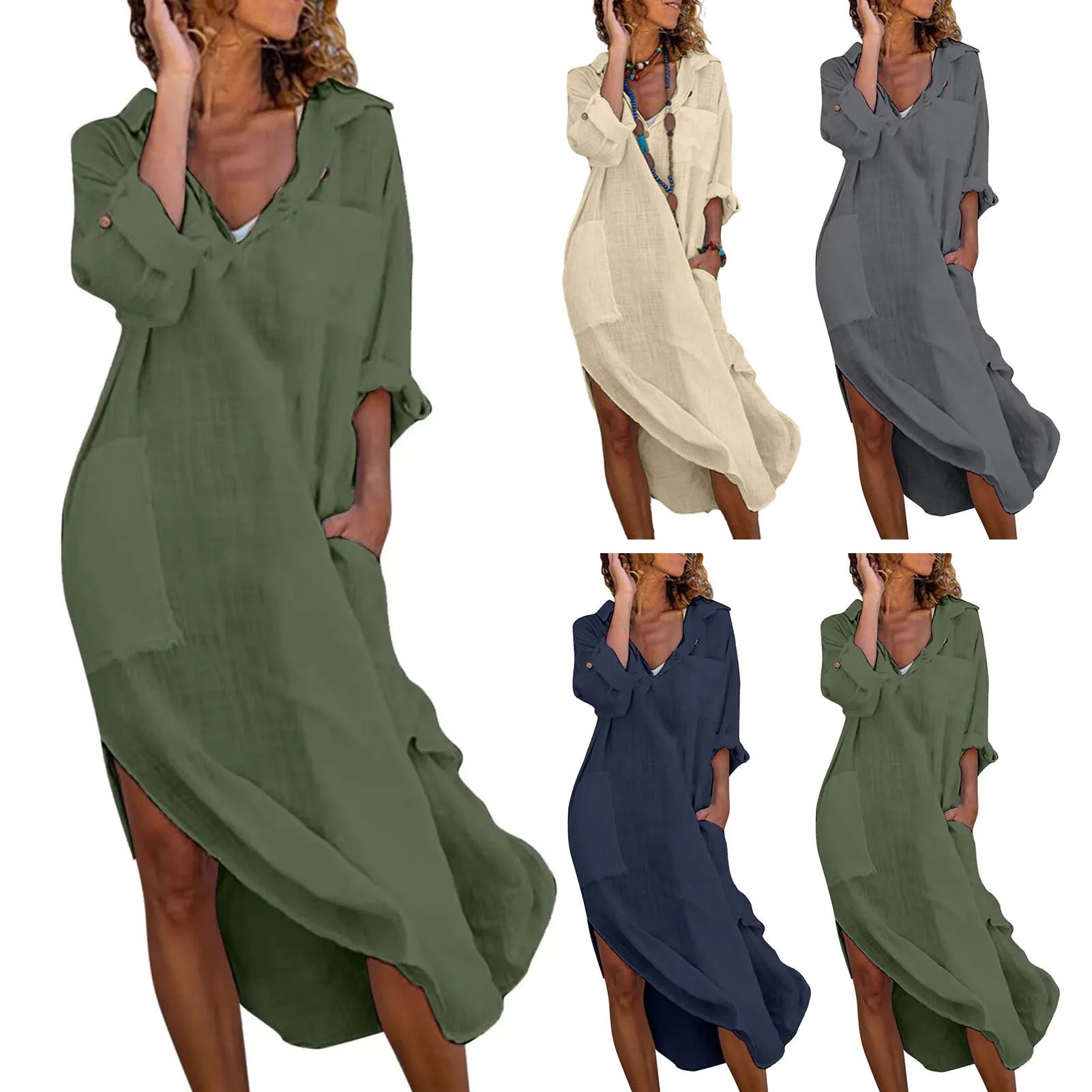 Trendy Cotton Shirt Dresses for Women 2022