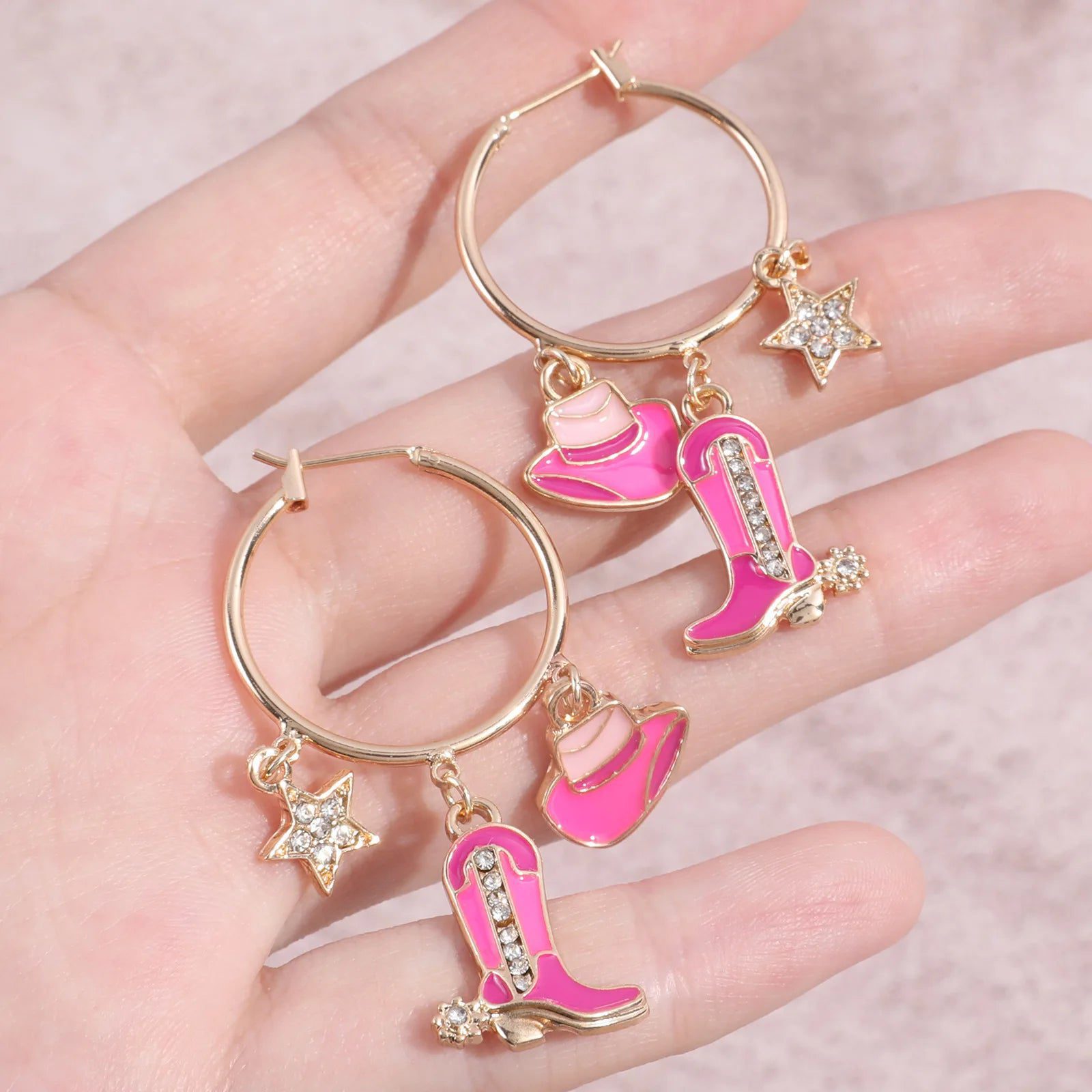 Western Cowboy Hat Boot Earrings for Women