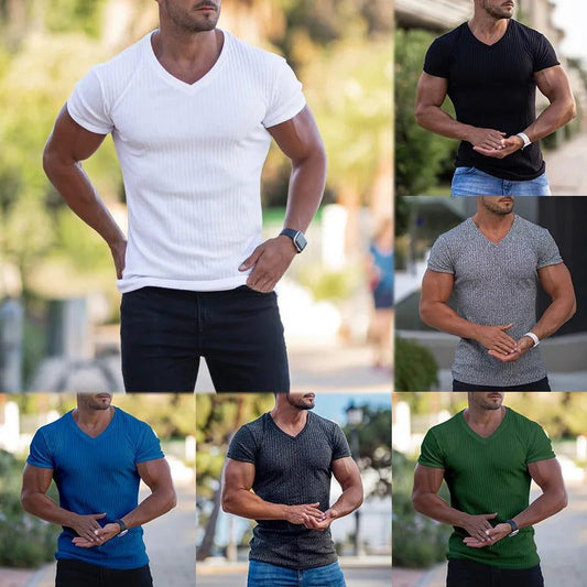 Men's V-Neck Sports T-Shirt for Summer