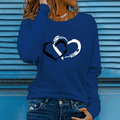 Trendy Oversized Heart Print Cotton T-Shirts