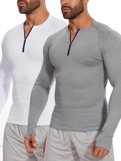 Men's Thermal Long Sleeve Zipper T-Shirt