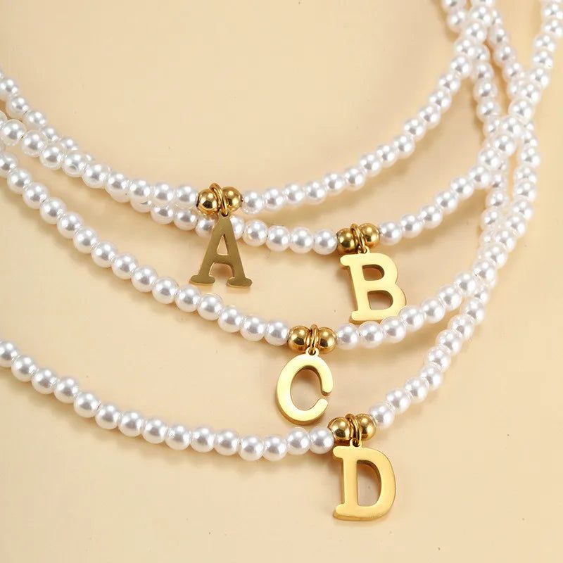 Personalized Pearl Initial Pendant Necklace for Women