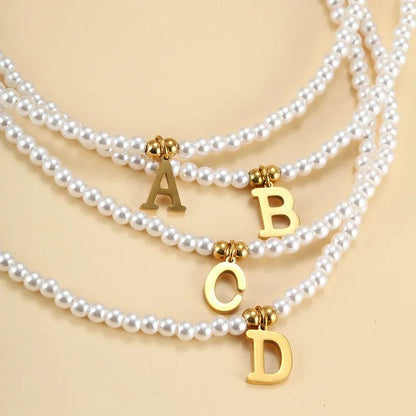 Personalized Pearl Initial Pendant Necklace for Women