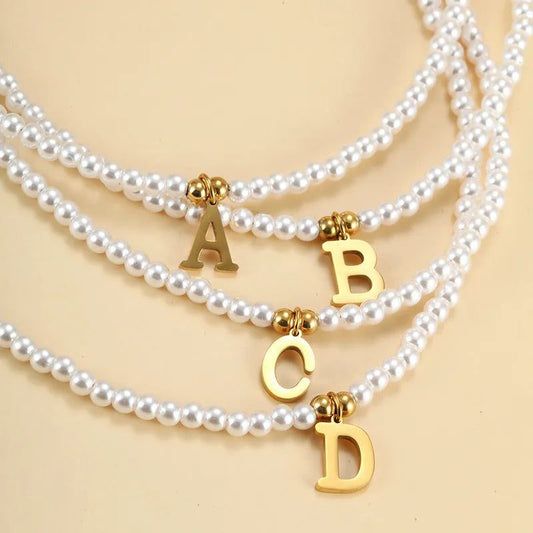 Personalized Pearl Initial Pendant Necklace for Women