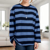 Women’s Oversized Blue Striped Long Sleeve T-Shirt