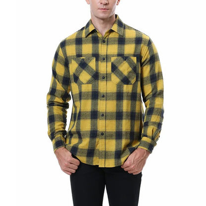 Men's Casual Long Sleeve Plaid Flannel Shirt