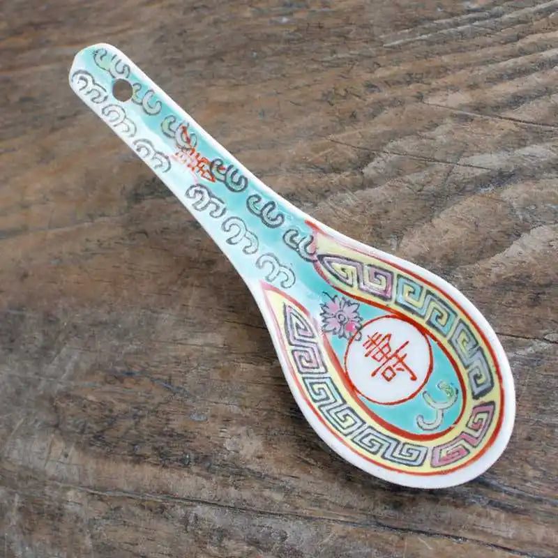 1970s Vintage Pastel Ceramic Soup Spoons