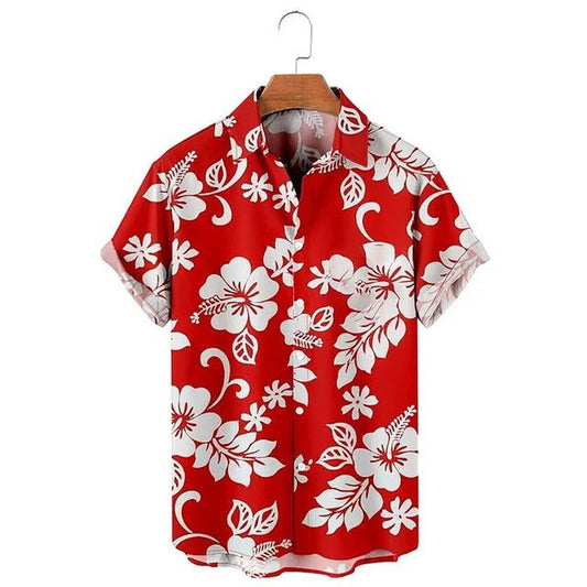 Men's 3D Floral Hawaiian Shirt Slim Fit