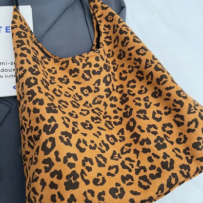 2024 Women's Leopard Print Suede Tote Bag