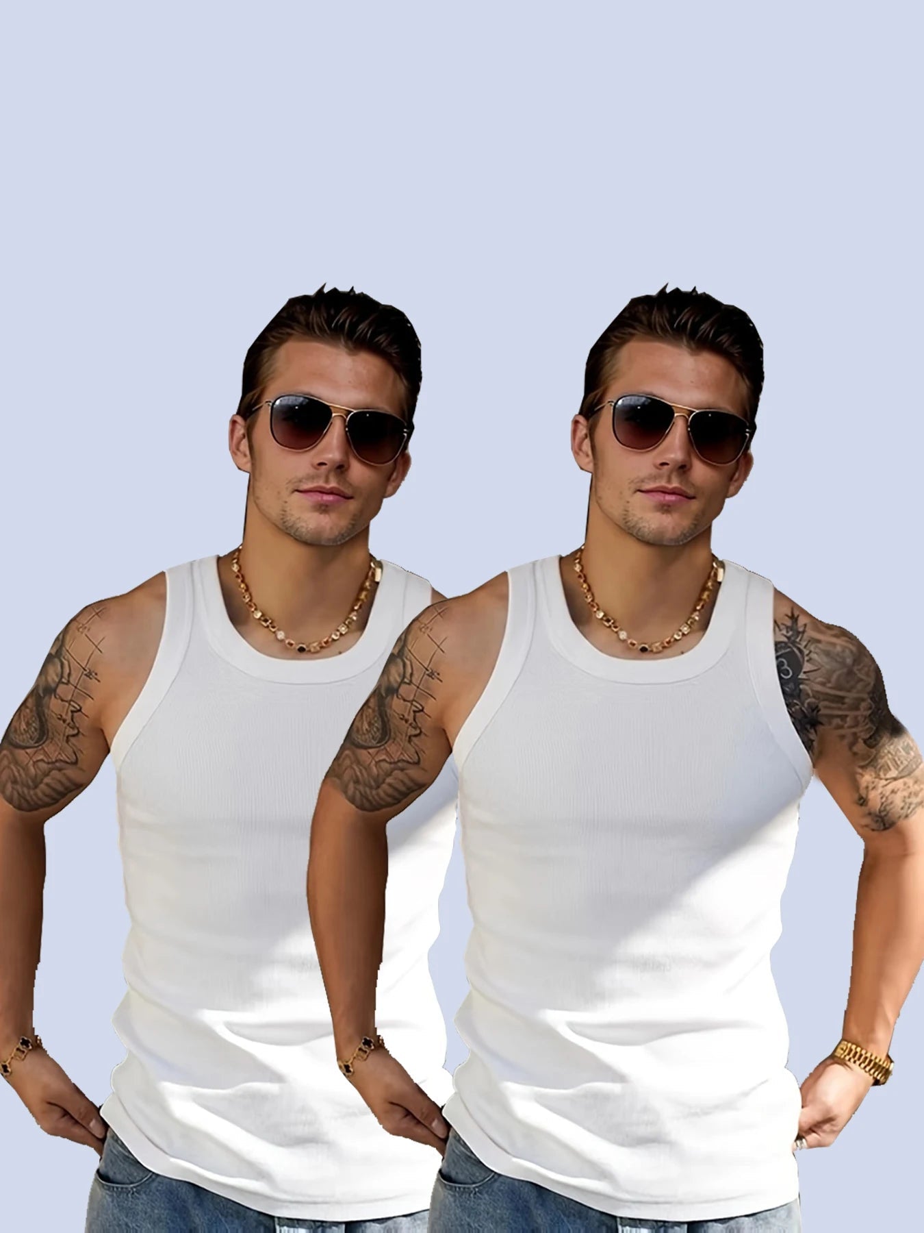 Men's Ribbed Tank Top - Breathable Comfort