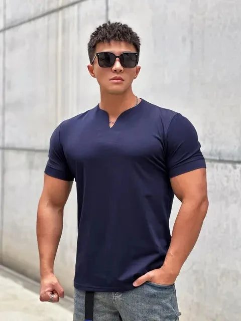 Men's Slim Fit V-Neck T-Shirt - Summer