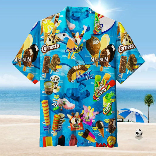 Men's Hawaiian Shirt Summer Ice Cream Design