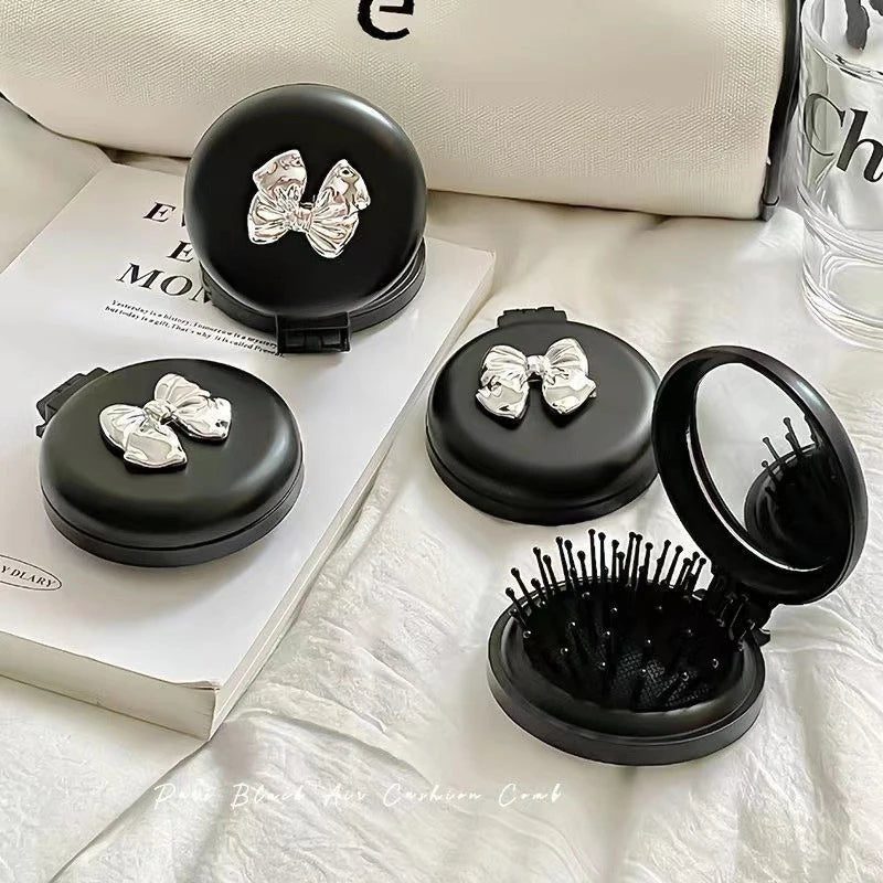 Portable Folding Massage Comb with Mirror