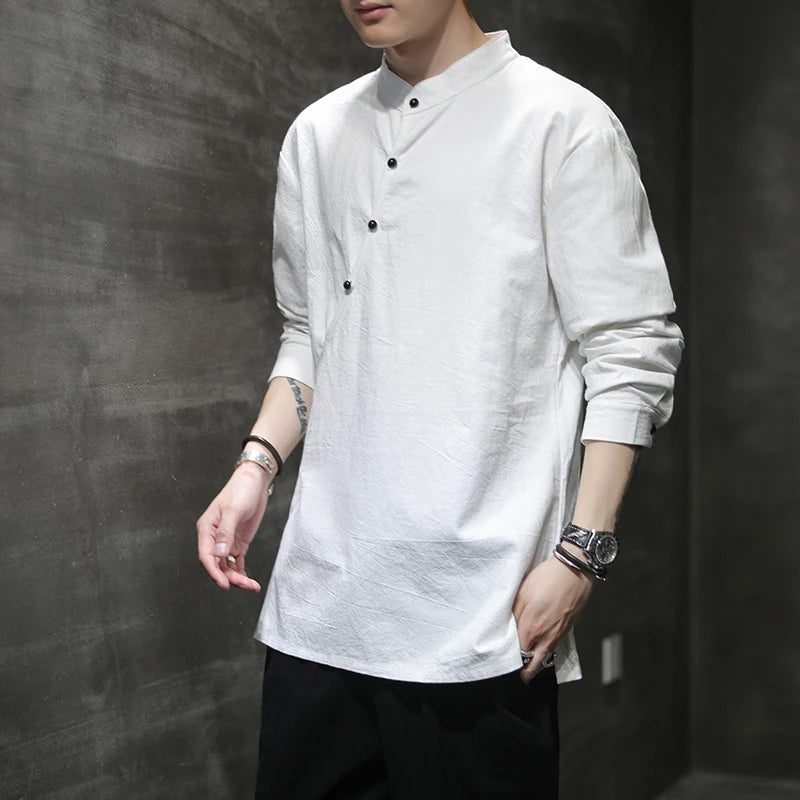 Men's Retro Chinese Hemp Linen Shirt