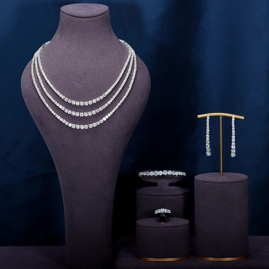 Luxury Bridal CZ Jewelry Set for Weddings