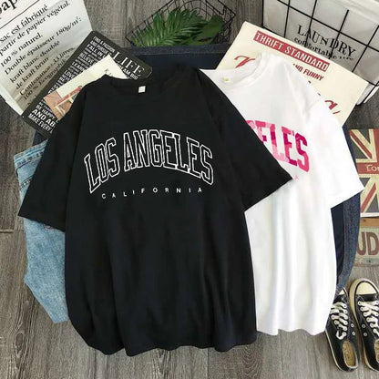 Trendy Oversized Los Angeles Graphic T-Shirt Women