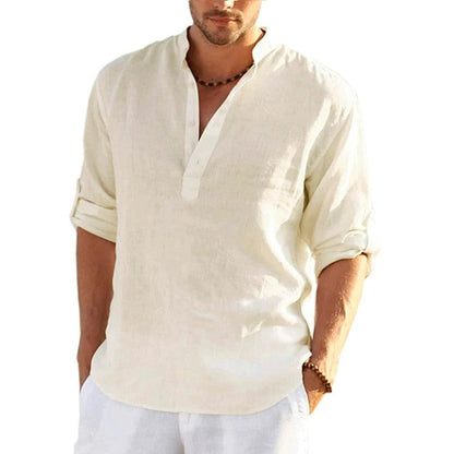 Men's Breathable Linen Long Sleeve Casual Shirt