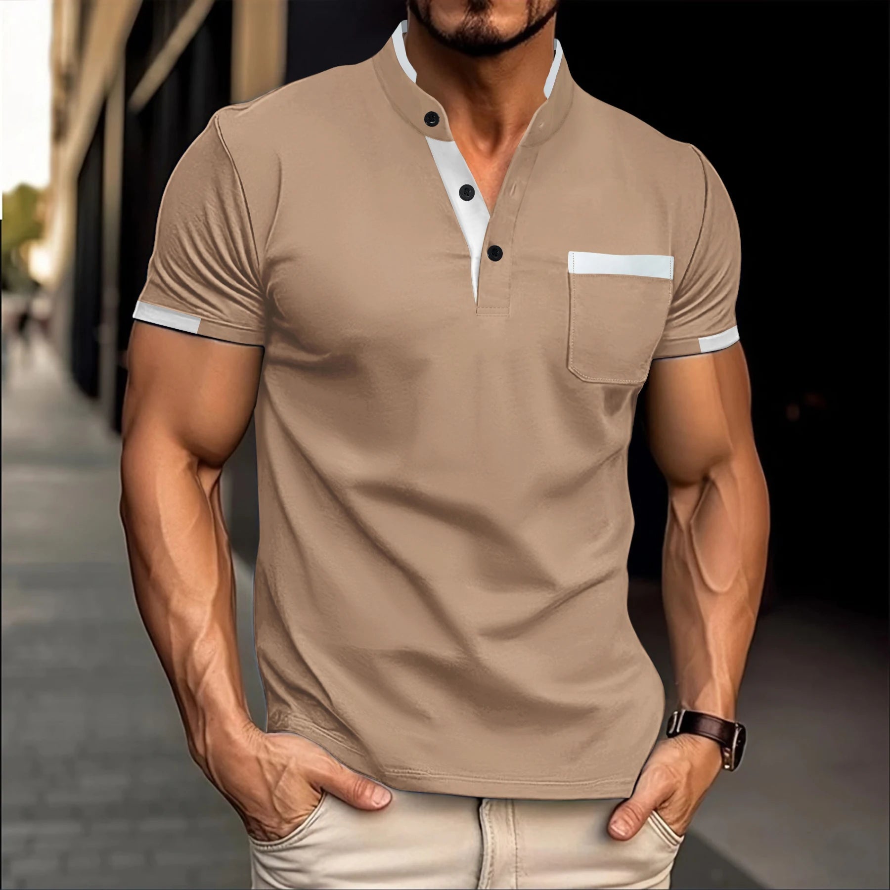 2024 Men's Casual Short Sleeve Polo Shirt