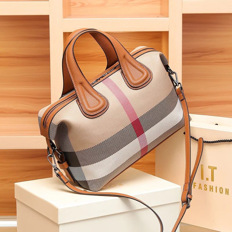 2024 Luxury Plaid Canvas Crossbody Handbags