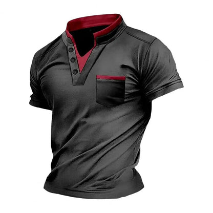 Men's V-Neck Pocket T-Shirt for Summer
