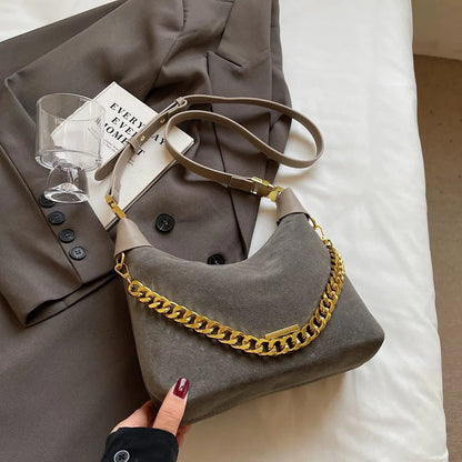 2024 Winter Y2K Faux Suede Shoulder Bag