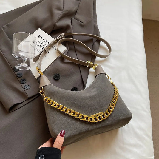 2024 Winter Y2K Faux Suede Shoulder Bag