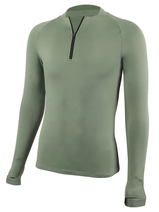 Men's Thermal Long Sleeve Zipper T-Shirt