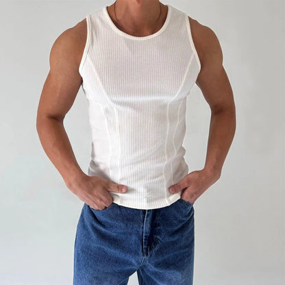 Men's Ribbed Sleeveless Tank Top for Fitness