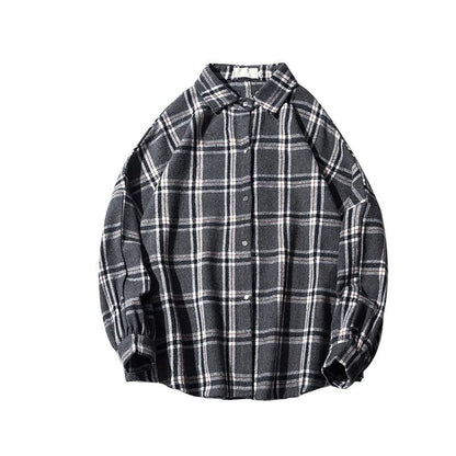 2023 Vintage Oversized Plaid Flannel Shirt