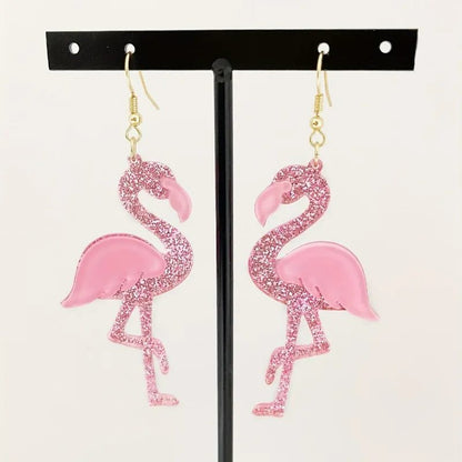 Charming Pink Flamingo Dangle Earrings for Women