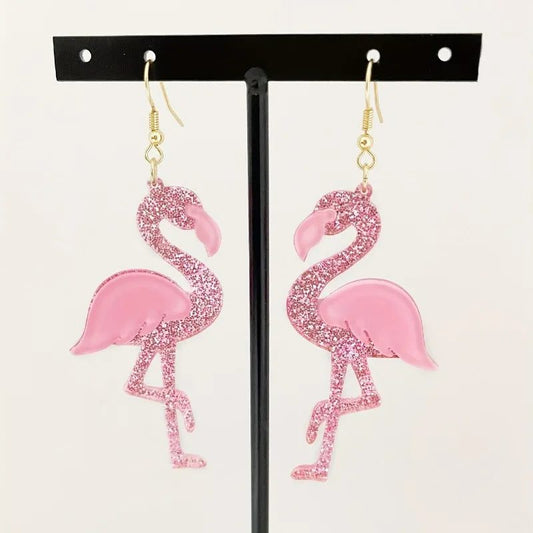 Charming Pink Flamingo Dangle Earrings for Women