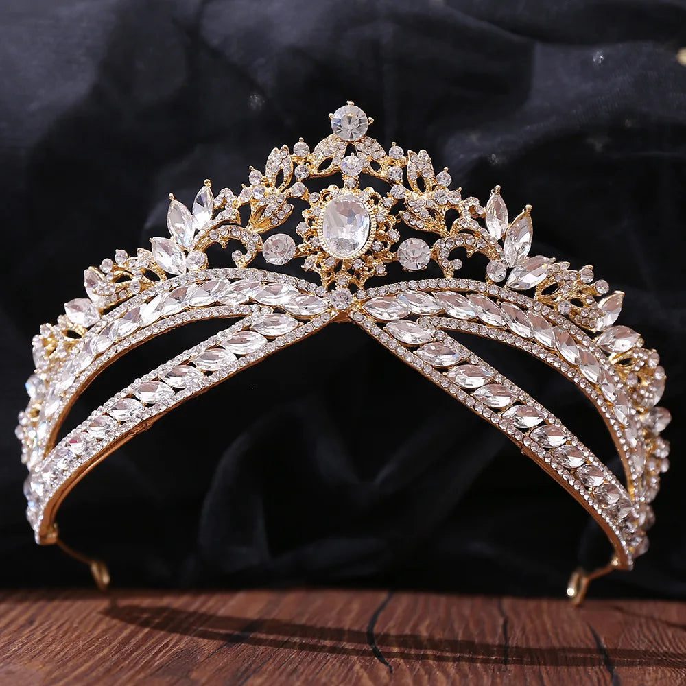 Luxury Crystal Tiara for Bridal Hair Jewelry