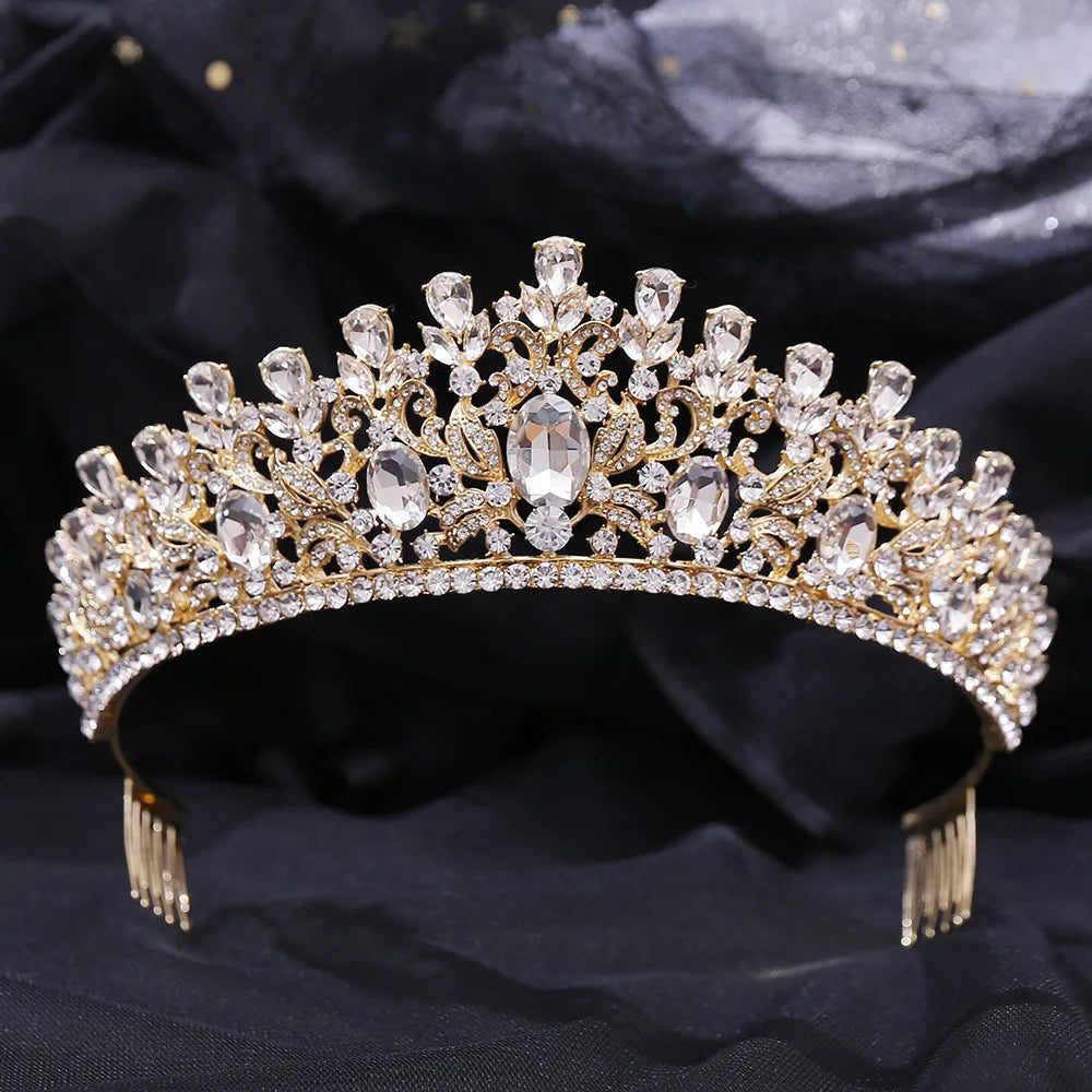 Luxury Crystal Tiara for Bridal Hair Jewelry