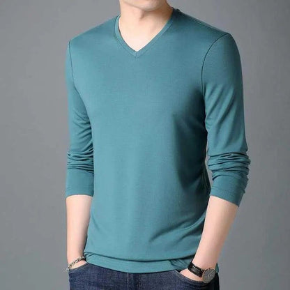 Men's Oversize V-Neck Silk T-Shirts 2023