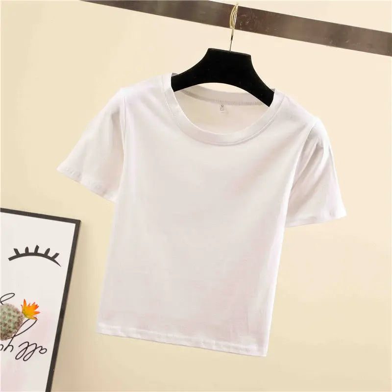 9 Colors Women's Cropped T-Shirt for Summer