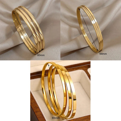 3pcs Waterproof Gold Plated Bangle Bracelets