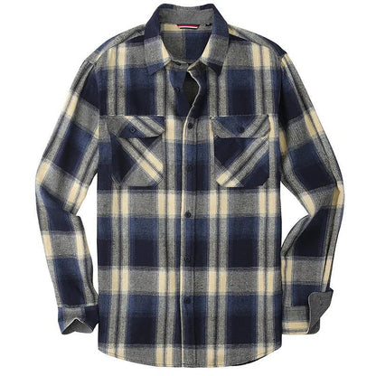 Men's Casual Long Sleeve Plaid Flannel Shirt