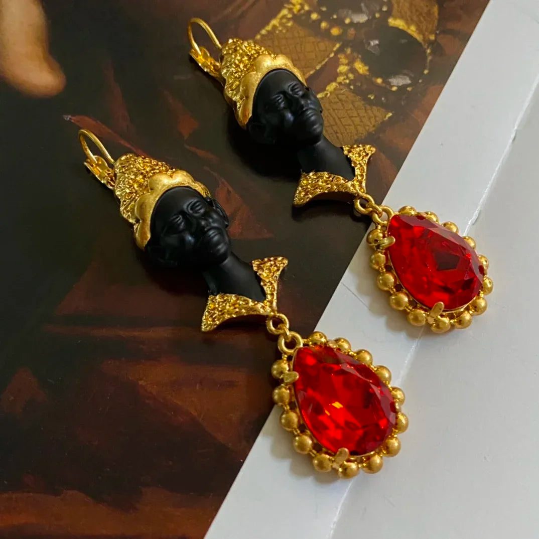 Vintage Pearl Medieval Stud Earrings for Women