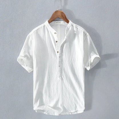 Men's Hawaiian Linen V-Neck Summer Shirt