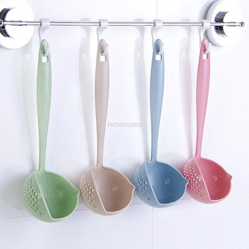 Long Handle Slotted Spoon 2in1 Soup Strainer