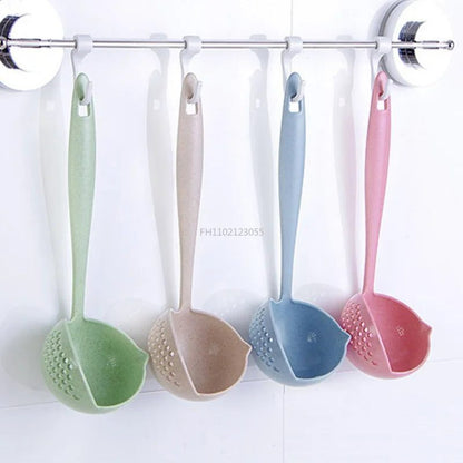 Long Handle Slotted Spoon 2in1 Soup Strainer