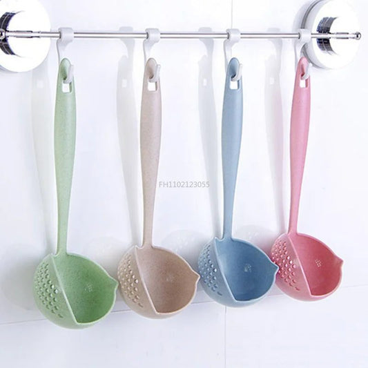Long Handle Slotted Spoon 2in1 Soup Strainer