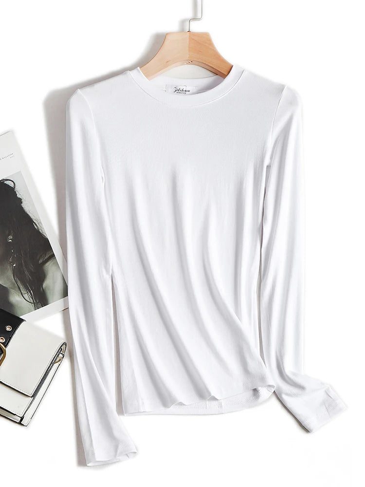 Trendy Long Sleeve Cotton T-Shirts for Women