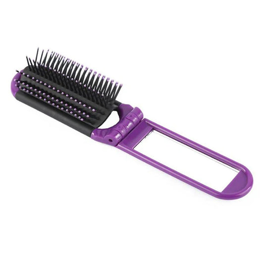 Portable 2-in-1 Anti-Static Folding Hair Brush
