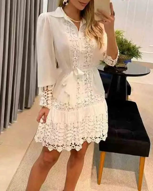 Trendy Y2K Floral Lace Mini Dress Women