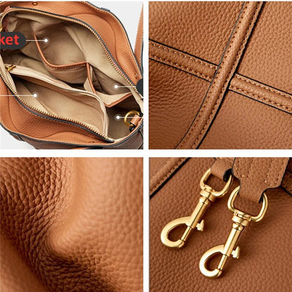 Genuine Leather Bucket Crossbody Bags for Women