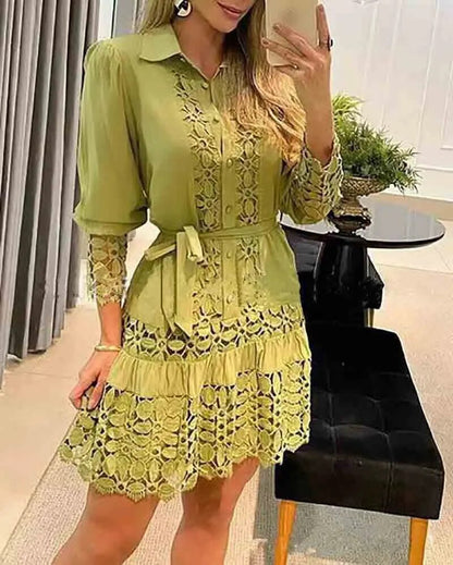 Trendy Y2K Floral Lace Mini Dress Women