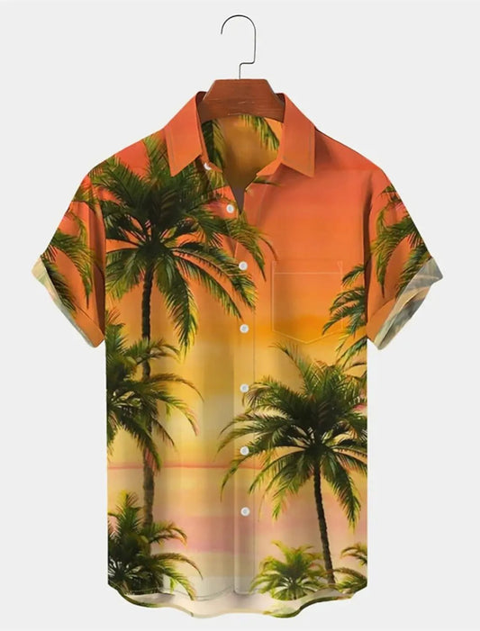 Men's Hawaiian Shirt with Palm Tree Prints