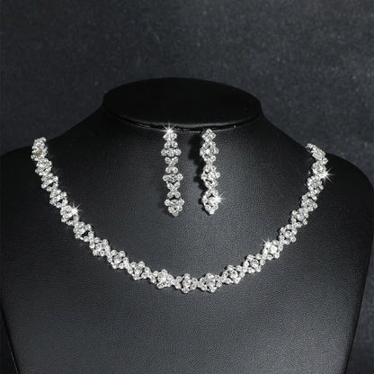 Elegant Bridal Crystal Necklace and Earrings Set