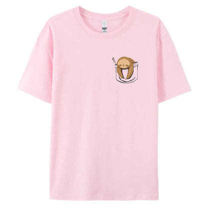 Men's Cotton Sloth Pocket Graphic T-Shirt